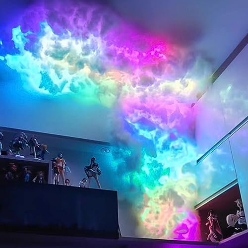 MOFGOE 3D Thunder Cloud LED Lights Multicolor Creative Night Lighting Kit Music Sync Strip Lights Cool Room Decor Ceiling for Bedroom Gaming Room Decoration (16 FT)