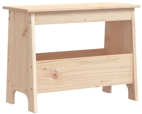 vidaXL Flurbank, Sitzbank mit 1 untere Ablage, Schuhbank Bank für Flur Wohnzimmer, Esszimmerbank Holzbank Eingangsbank, Massivholz Kiefer