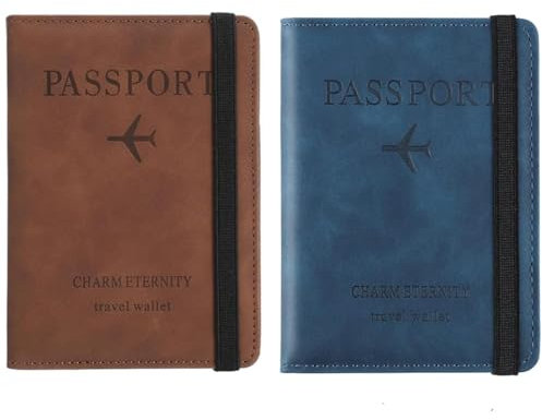 Reisepass Hülle Passport Cover Schutzhülle Reisepass Reisepass Organizer Premium PU Leather Reisepass Passinhaberdeckel Karteninhaber für Damen und Herren Reisepass Kreditkarten (mit RFID-Blocker)