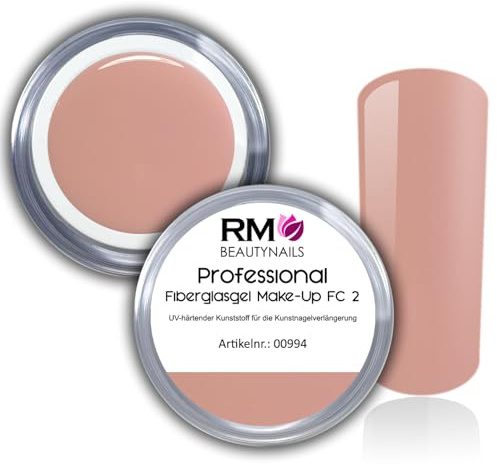 Fiberglas Make-Up UV Gel FC2 Beige Nude Aufbaugel extra Stark Aufbau Buildergel Nagelgel für Nageldesign (1er Pack) (15 ml) (15 ml)