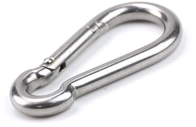 HVDHYY M5 Carabiner Hook Snap Hook 304 Stainless Steel Carabiner Spring Snap Link Hooks Keychain Heavy Duty Carabiner 6pcs