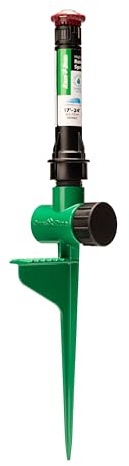 Rain Bird RVANSP Hose-End High-Efficiency Pro Rotary Sprinkler on Large Metal Spike, Hand Adjustable, 45° - 270° Pattern, 17' - 24' Spray Distance
