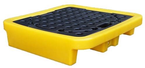 OLSKFUH Kunststoff-Auffangwanne, Auffangwanne, auslaufsichere Wanne aus Polyethylen mit flachem Gitterrost/Ablauföffnung, stapelbar, Modula, E