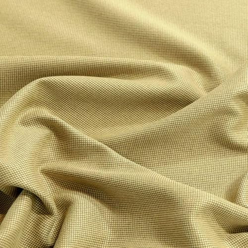 TOLKO preisgünstiger Gardinenstoff Vorhangstoff Dekostoff | 140cm breit blickdichter Stoff für Gardine Vorhänge Dekoration Sonnenschutz Beschattung Dekostoffe Stoffe zum Nähen Meterware (Ocker Beige)