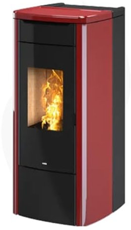 Termostufa a pellet Nobis mod. H17 Shape Steel Idro-ventilata 19,8 kw Bordeux