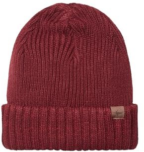 SEALSKINZ | Bacton | Unisex Waterproof Cold Weather Roll Cuff Beanie Hat | Everyday Use & Outdoor Activity | Three-Layer Insulation Technology | Microfleece Lining | Red, XXL, V3