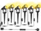 HUAEU Garden Spotlights Mains, 21 M, 6-in-1 Outdoor LED Spotlight, Warm White, 3000 K, 12 V, IP65 Waterproof Garden Uplighter, Landscape Lights for Patio, Party, Outdoor, Trees, Lawn