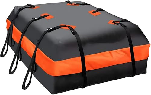 Dachbox Auto Dachgepäckträger Tasche Zubehör für VW Caddy Maxi 2020-2024 Wasserdicht Dachbox Taschen Dachbox Dachzelt,C-Orange with Black