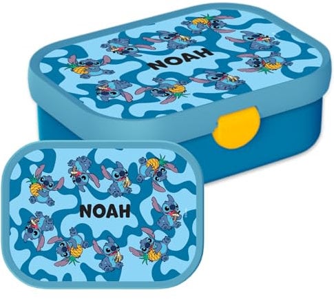 Mepal Stitch Personalisierte Brotdose mit Namen - Bento Lunchbox für Kinder - Geeignet für bis zu 4 Butterbrote - BPA-frei & Spülmaschinenfest - 750 ml - Stitch