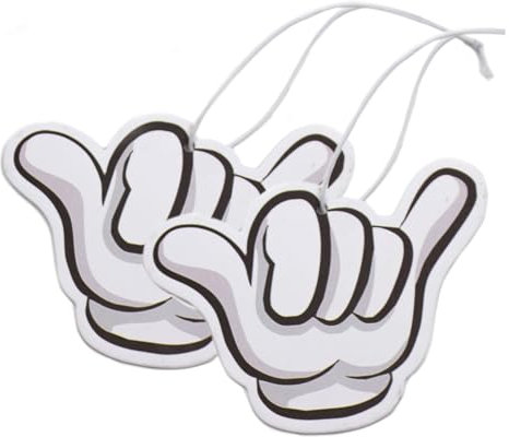 VmG-Store 2er Set Lufterfrischer Duftbaum Tuning fürs Auto Duftspender Air Freshener Duft lustiger Anhänger Design (130 Shaka Hands)