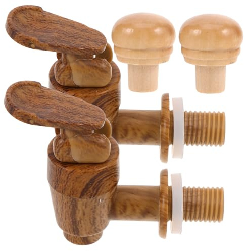 Alipis 2 Set Di Rubinetto Per Botte Di Vino E Tappo Di Plastica in Sughero, Pezzi Di Ricambio, Accessorio Per Secchio Per Vino, Tappo Ermetico Di Ricambio Per Botti Di Birra