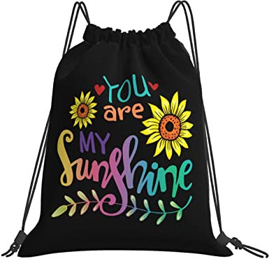 Du Bist Mein Sonnenschein-Handschriftzug Herren Damen Kordelzugbeutel Rucksack Wasserdichte Sport Beutel Hipster Sportsack Für Schule Schwimmen Reise