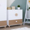 ZEEBRA - Kommode 80cm, Kommode mit DREI Schubladen LOFT - Eleganz, Funktionalität und natürliche Details - Zimmer - Wohnzimmer - Deko Schlafzimmer, 80x48x90 - Weiß/Natur