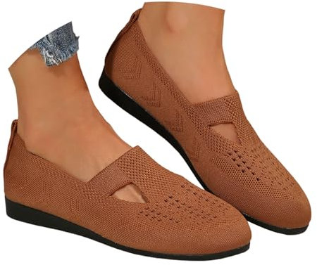 Ballerine Blanche Femme Confortable, Plates Ete Chaussure Vintage Femme, Mocassin Confort Chic Et Elegant Compensées Pantoufle a Enfiler Chaussures De Sécurité Sexy