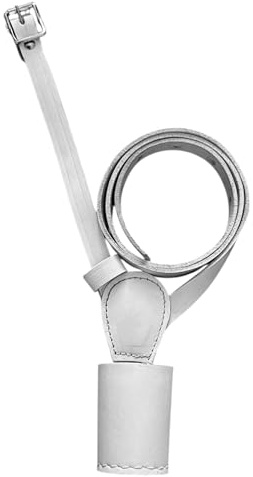 Flag Pole Holder Leather Cross Belt for Kids, Adjustable Mini size Parade Belt in Brown, White & Black colours, Children’s Honour Guard Ceremonial Flag Carrier Strap for Marching or Events (WHITE)