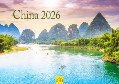 Edition Seidel Premium Kalender China 2026 Format DIN A4 Wandkalender Asien Eurasien Nepal Tibet Hongkong Tempel Reisterassen Mount Everest