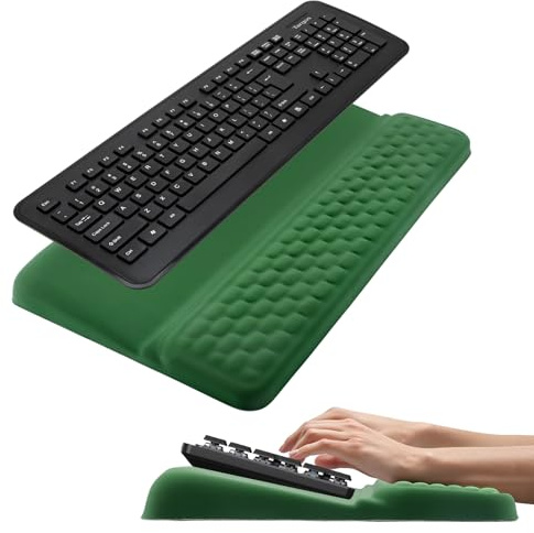 Ergonomie-Set mit Tastatur-Handauflage & Handgelenkauflage - Memory-Schaum Handballenauflage, Rutschfeste Wrist Rest für Büro Zubehör, Lindert Druck, Ideal für Büro und Home Office, Avocadogrün
