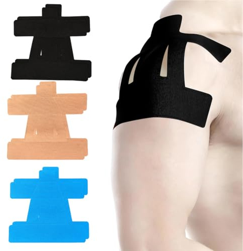 YUVKIN 6 Stück Kinesiotapes Vorgeschnitten Hautfreundlich Wasserfest Elastisches Physio Tape für Schultern und Sport Dauerhafte Unterstützung (Multicolour)