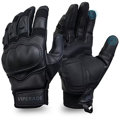 VIPERADE Herren Taktische Handschuhe Militärgummi, harter Knöchel, Outdoor-Handschuh, strapazierfähiger Handschuh, Airsoft Handschuh, ideal für Radfahren, Wandern, Camping, Powersport, schwarz, Medium