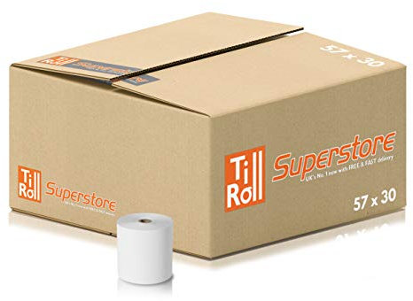 Lot de 20 rouleaux de papier thermique pour machine à carte de crédit PDQ 57 x 30 mm