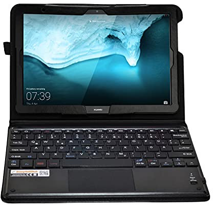 MQ für Huawei MediaPad T5 - Bluetooth Tastatur Tasche mit Multifunktions-Touchpad für Huawei MediaPad T5 10.1 LTE | Hülle mit Tastatur für Huawei MediaPad T5 10.1 WiFi | Tastatur deutsch QWERTZ