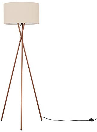 MiniSun | Modern Copper Effect Metal Tripod Floor Lamp with a Beige Shade | Floor Lamps & Torchieres, Home Décor, Improvement & Lifestyle Essential