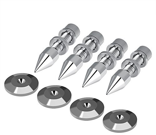 Speaker Spikes, 4 STK. Copper Speaker Spike Feet Pads Isolationsschuhe Stoßfest mit 4 Basispads für HiFi-Lautsprecher/Lautsprecherrahmen