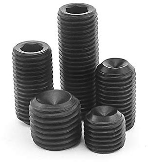 BOZONLI Cup Punkt Madenschraube Sechskantkopf Inbusschraube Maschinenschraube Schwarz Karbonstahl Befestigungsteile, M10*10mm,20 Stück