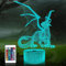 CooPark 3D Drachen Illusion Lampe, Cool LED Optisches Hologramm Nachtlicht 16 Farben ändern sich mit Fernbedienung, Kinderzimmer Dekor Kreative Geschenke für Weihnachten Geburtstag Jungen Mädchen