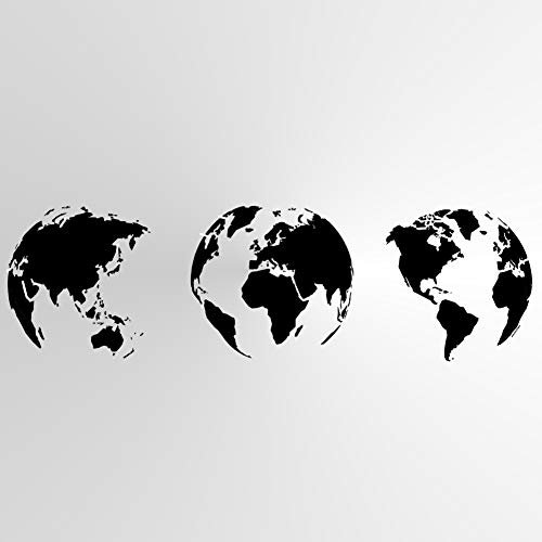 Three Globes Weltkarte wiederverwendbare Schablone A3 A4 A5 & größere Größen Travelling Global / P21 (selbstklebende Schablone, Größe S - 70 x 100 cm)