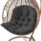 DKIEI Thicken Hanging Basket Chair Cushion, Egg Chair Cushion Wicker Rattan Hanging Seat Cushion for Garden Outdoor Indoor (Only Cushion), 80x120cm, Black