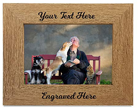 Personalised Photo Frame Engraved 7X5 Wood Photo Album for Her Him Girls Women Wife Family Memorial Gift for Birthday Mothers Day Fathers Day Christmas (Landscape) Design 01