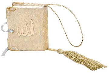 Islamische Auto Rückspiegel Anhänger Kleiner Koran Schutz Innenspiegel Auto Spiegel PKW Arabisch Dekor Geschenk (Beige)