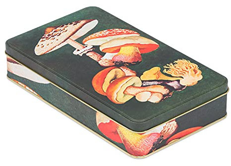 NOTIQUE Blechdose Metalldose mit Deckel, Nostalgic Art Dose Box, Keksdose, Vorratsdose für Kleinigkeiten – Kollektion Herbarium (Pilze)