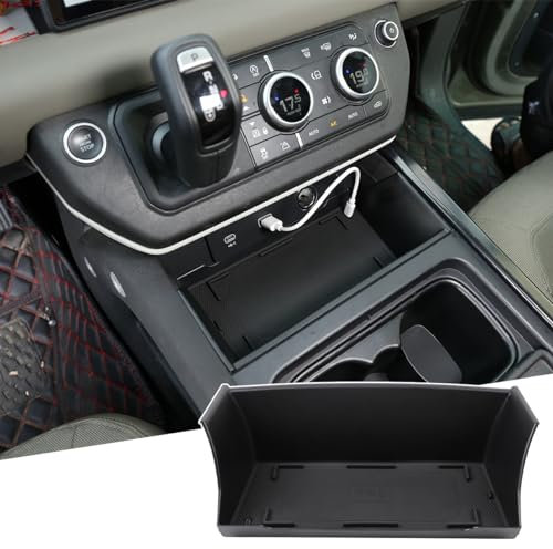 JONKOKO Phone Wireless Charger Center Console Organizer For LR Defender 90 110 2020-2022 Storage Box Phone Box Car Accessories