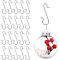 HERZWILD kugelaufhänger 120pcs Christbaumkugeln Aufhänger Weihnachtskugel S-Haken mit Stern schnellaufhängern f. Kugel Weihnachtsbaum Christbaum Baumkugeln Christbaumschmuck (Silber/C)