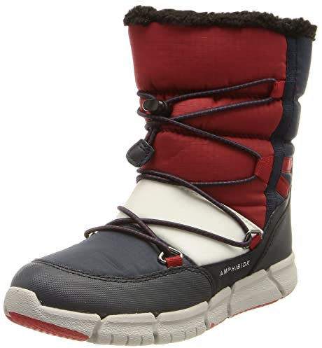 Geox Jungen J Flexyper Boy B Abx Stiefeletten,Navy Red,35 EU