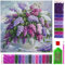 ARTULIO Diamond Painting Set 30x40cm Lila Blumenstrauß – 5D Diamant Painting Bilder Kinder mit Daiments Painting Zubehör für Kinder und Erwachsene - Crystal Art für Home Wand Deko
