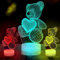 LOMUG 3D Teddybär Illusion Lampe, Geschenke Für Mütter, Muttertags Geschenk, LED Nachtlicht mit 16 Farben Ändern und Fernbedienung, Geschenke für Kinder Frauen Weihnachts Jahrestag geschenk Geburtstag