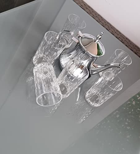 Set de 6 Vasos de Cristal para Té marroquí con tetera con filtro integrado de 24oz