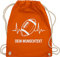 Turnbeutel Rucksack - Geschenke - Football Geschenk personalisiert mit Namen und Herzschlag American Football Männer Superbowl - Unisize - Orange - tasche stoffsackerl beutel sportbeutel rucksäcke