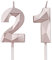 21th Birthday Candles, Rose Gold Number Candles Birthday Decoration, Happy Birthday Cake Toppers, for Birthday Parties Weddings Company Anniversaries (Rose Gold, 21)
