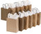 Cootato 24 Stück Geschenktaschen mit 24 Taschentüchern, Party Favor Taschen mit Griffen, Braun Geschenktüten aus Kraftpapier für Geburtstag Hochzeit Babyparty, Party (Polka Dot/Welle/Streifen)