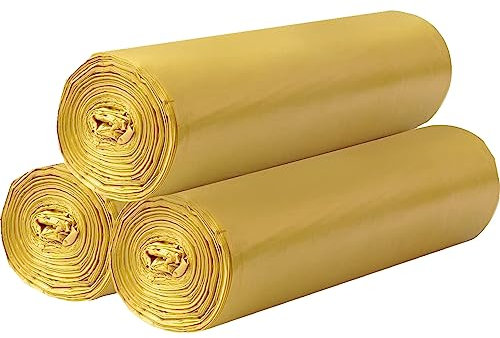 3 Rolls Small Trash Bags - 60 Counts Durable 4 Gallon Small Garbage Bags for home office kitchen Bathroom Bedroom Trash Can liners(Gold)