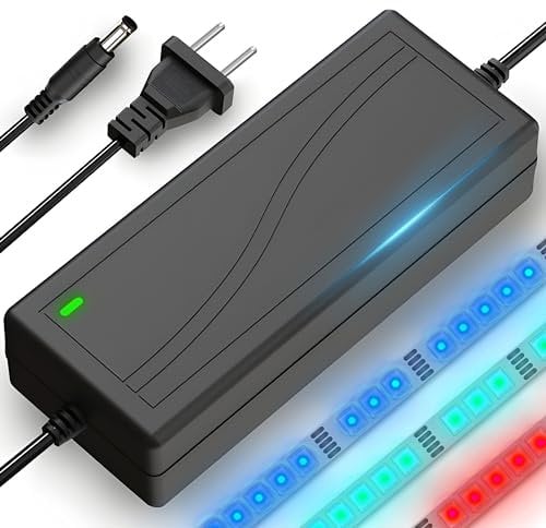 Retoo Fuente Alimentacion 12V 5A 60W, 2,1 x 5,5 mm, Alimentador Transformador DC Adapter para Cámaras, Luces Tira Luz LED, TV Box Monitor, Cargador Universal Doméstico, Convertidor de Corriente