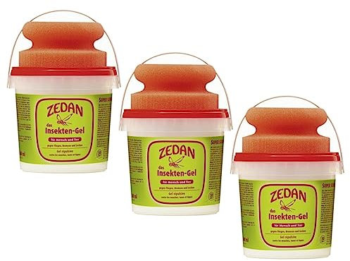 RL24 Zedan - Insekten-Gel mit Schwamm | Insektenschutz für Pferde & Reiter | Fliegenschutz mit frischem Duft | gegen Bremsen, Mücken, Fliegen & Zecken | 3 x 500 ml Eimer (3er Set)