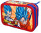 CARTOON Astuccio scuola 3 zip Dragon Ball Goku Vegeta Super Saiyan triplo multiscomparto completo 44 Pezzi, Colori Giotto, 20 x 13 x 6 cm