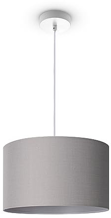 Paco Home Deckenlampe Pendellampe Aus Aluminium Und Stoff Hängelampe Ø38cm Breit Wohnzimmerlampe Esstisch Esszimmerlampe E27 Einfarbig 1 Flammig
