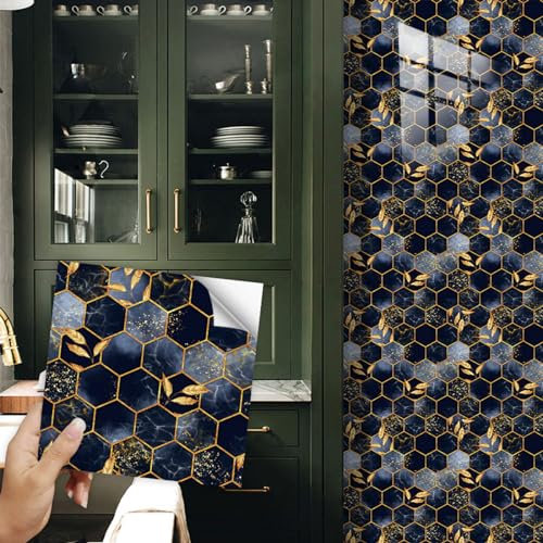Piastrelle Adesive Cucina 20x20 Blu Zaffiro Piastrelle Adesive Bagno Pavimento Adesivo Paraschizzi Cucina Adesivo Piastrelle Ceramica Carta Adesiva per Mobili Vintage(10 pezzi)