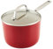 KitchenAid Hard Anodized Ceramic Nonstick Cookware Sauce Pan with Lid, 3 Quart, Empire Red